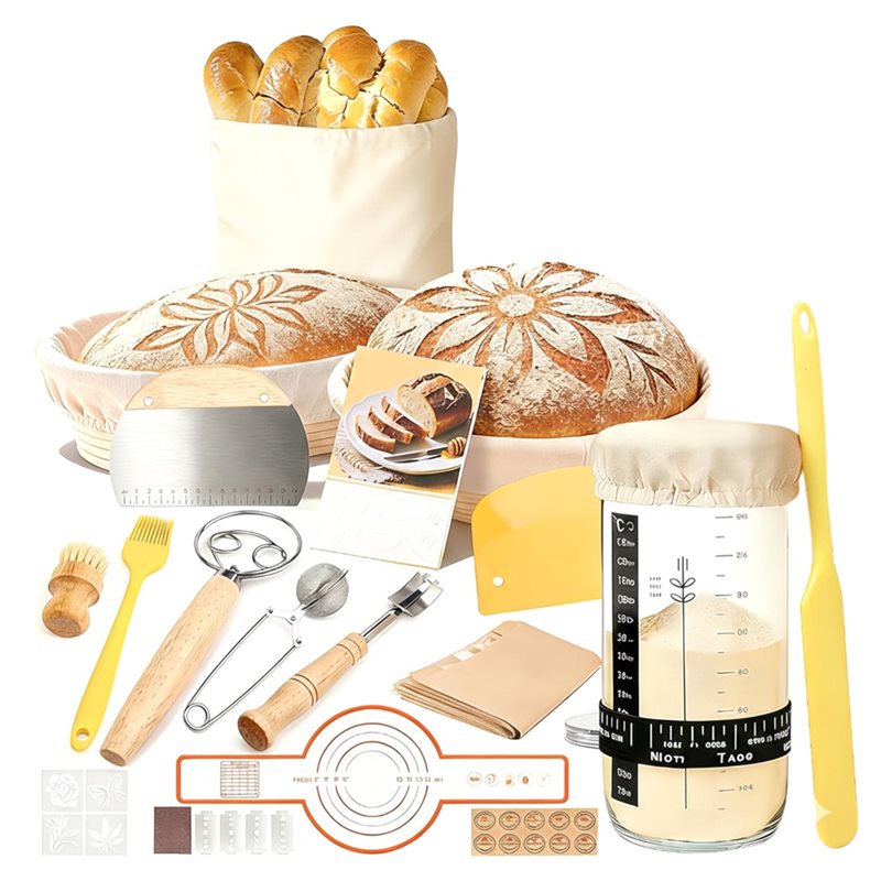 Proofing Basket Banneton - A74E-Bread Baking Supplies, Sourdough Kit, Round&