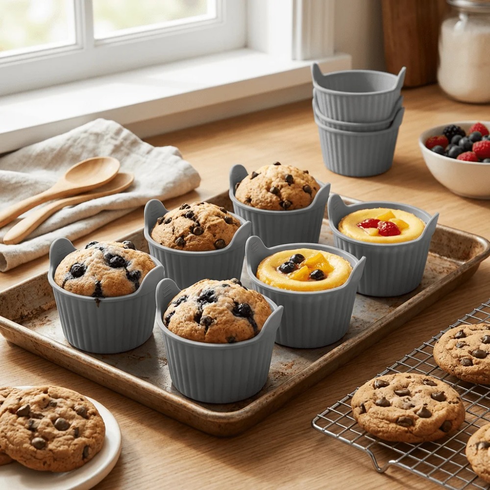 6Pcs Silicone Air Fryer Mold D - đánh giá và giá Kitchen Pro Baking Tray