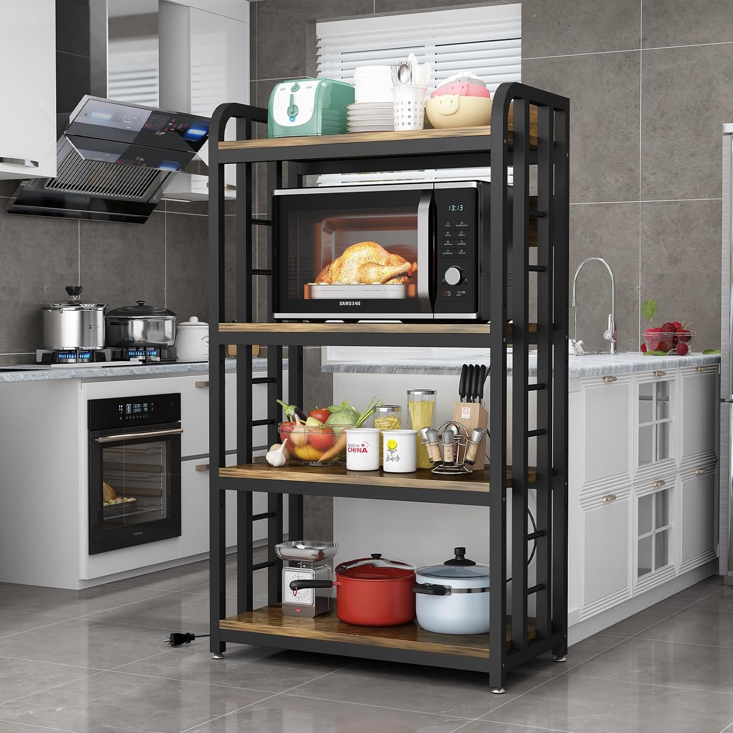4 Tier Kitchen Bakers Rack Wit - đánh giá và giá Kitchen Baker