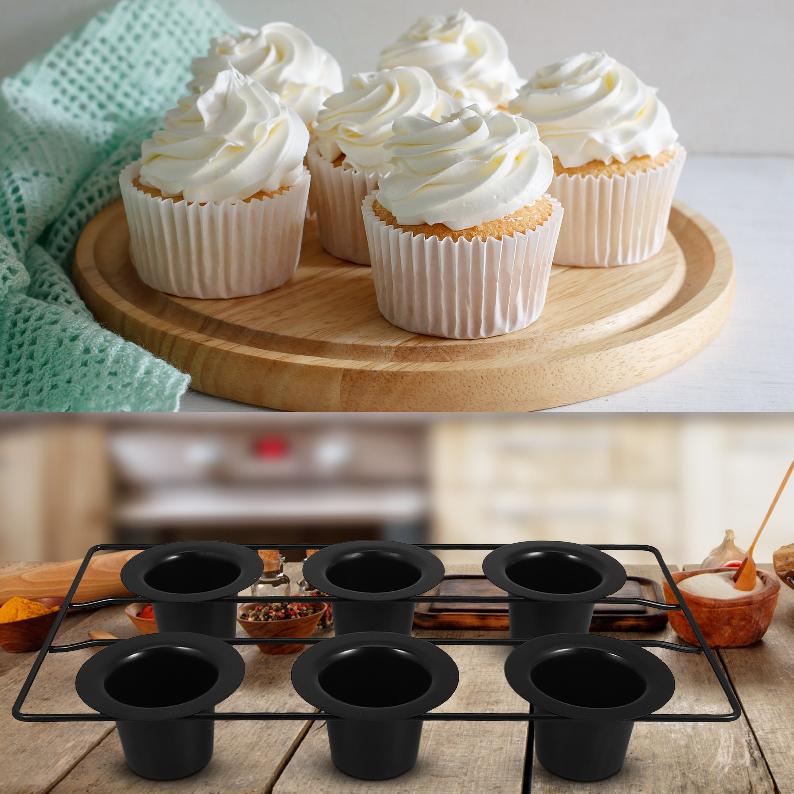 6-Cup Robust Black Carbon Stee - đánh giá và giá Muffin Tin Nonstick
