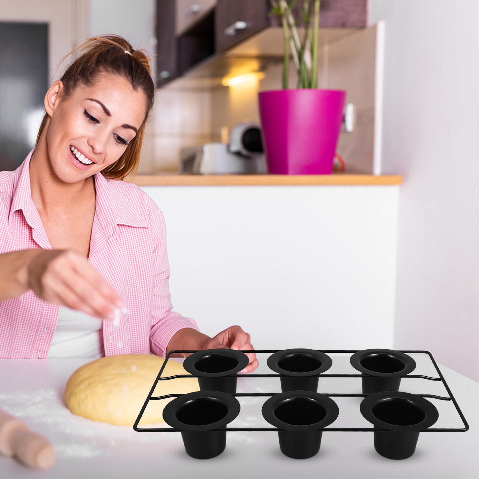 6-Cup Robust Black Carbon Stee - đánh giá và giá Muffin Tin Nonstick