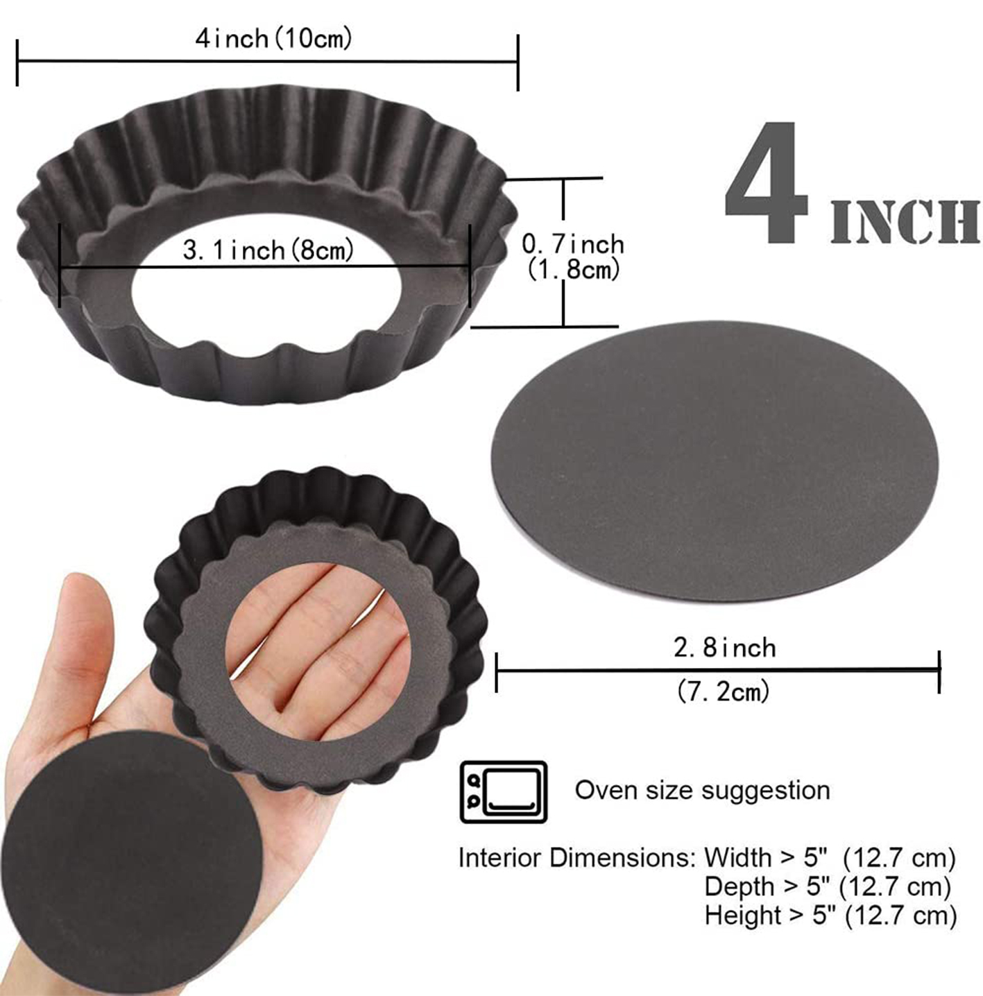 6 Pcs Mini Tart Pans 4 Inch wi - đánh giá và giá Muffin Tin Nonstick
