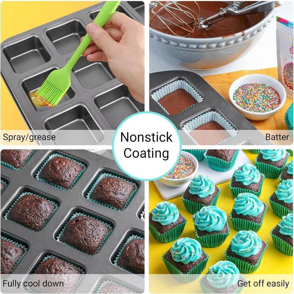 12 Cavity Square Muffin Tin Co - đánh giá và giá Muffin Tin Nonstick