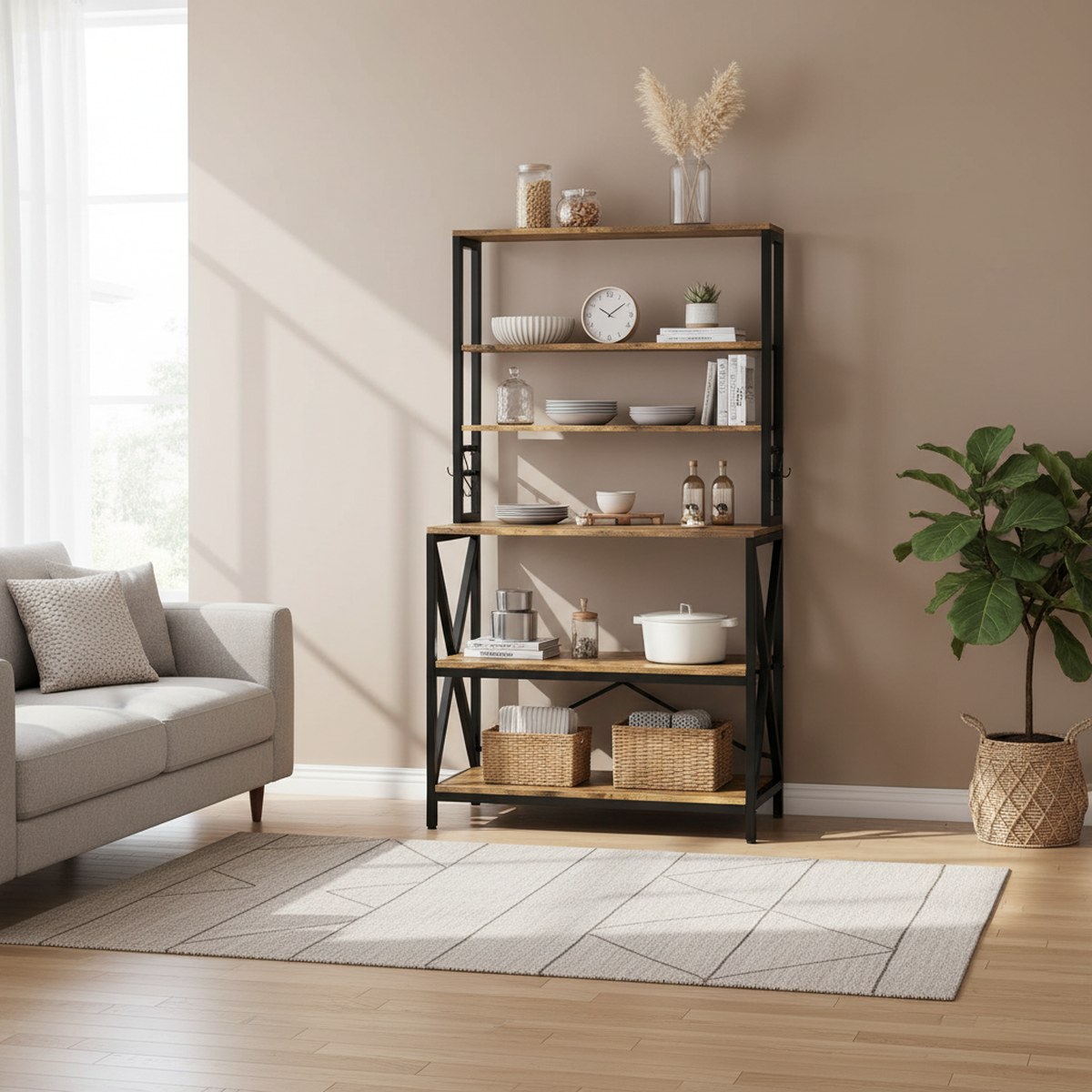 Rustic Brown 6-Tier Kitchen St - đánh giá và giá Kitchen Baker