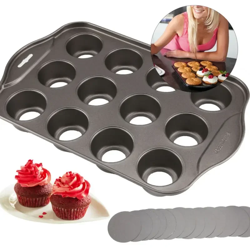12 Mini Baking Cheese Cake Cup - đánh giá và giá Muffin Tin Nonstick