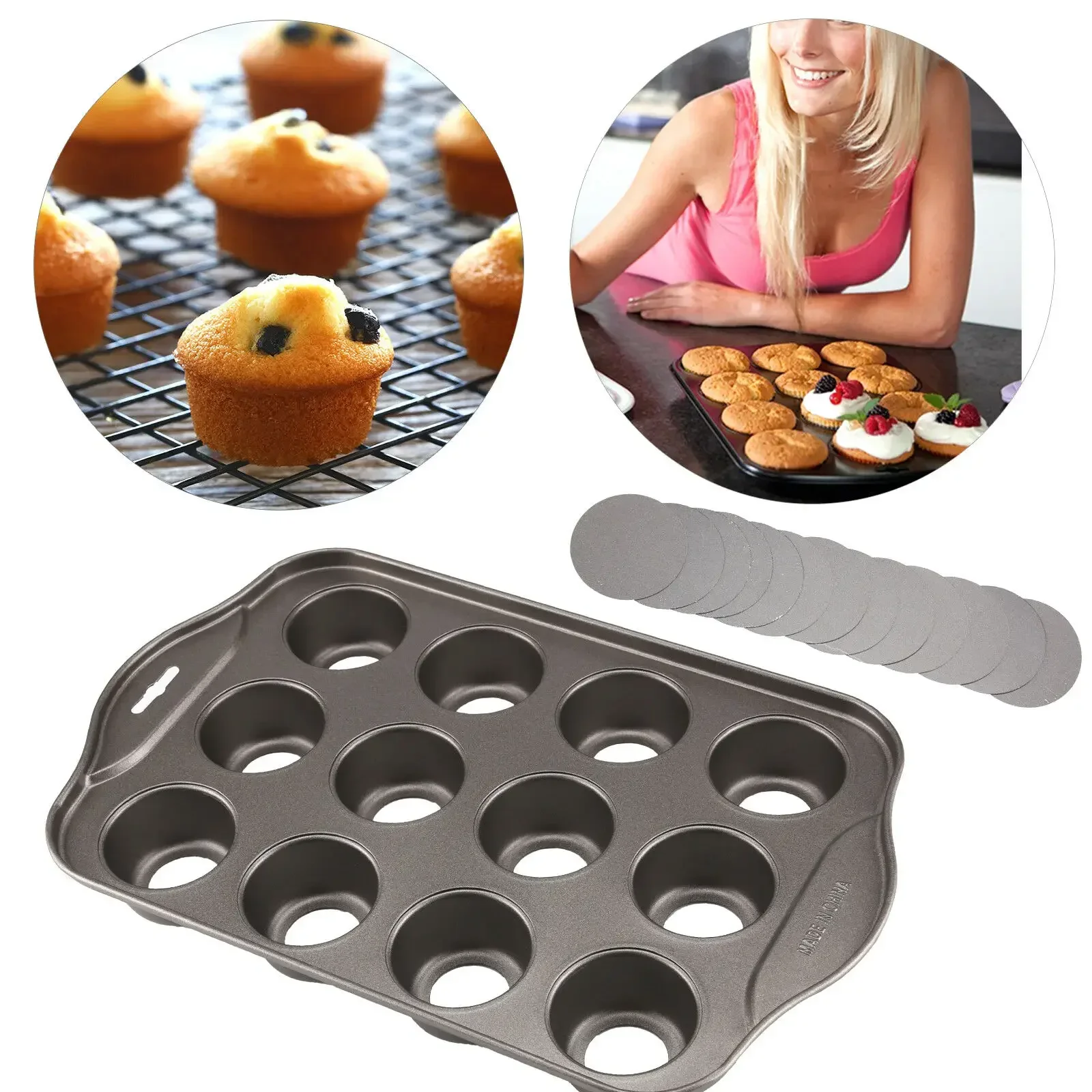12 Mini Baking Cheese Cake Cup - đánh giá và giá Muffin Tin Nonstick