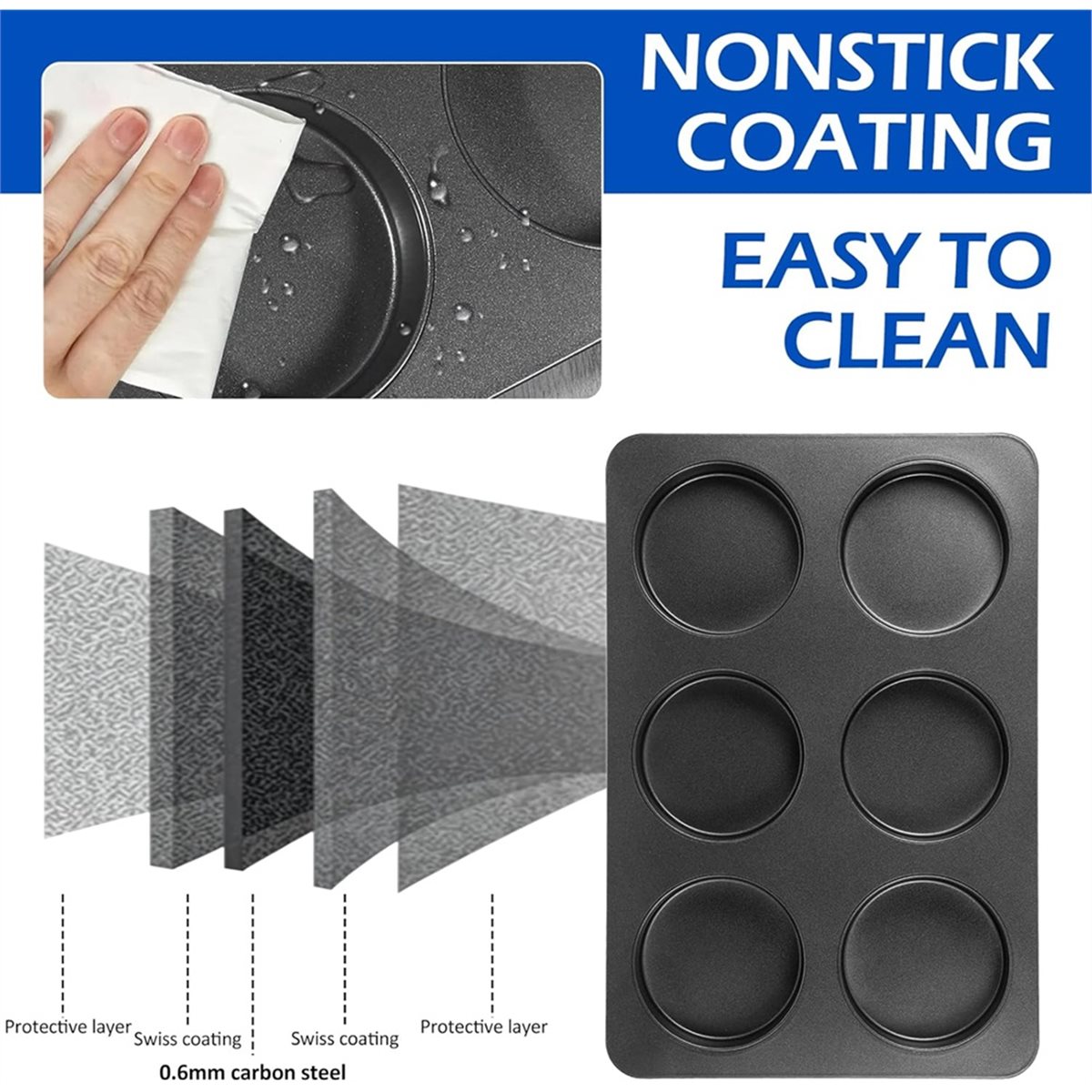 A67T NEW 6 Cup Straight Side J - đánh giá và giá Muffin Tin Nonstick