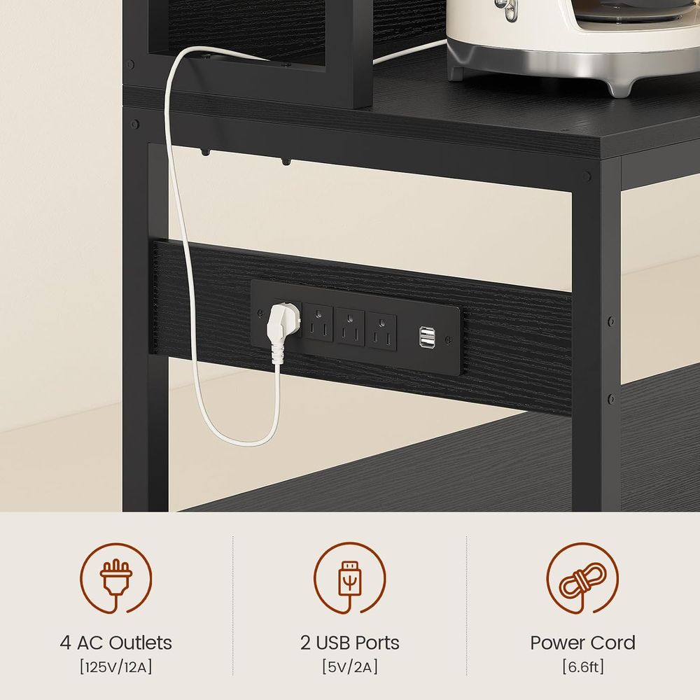 Bakers Rack with Power Outlet  - đánh giá và giá Kitchen Baker