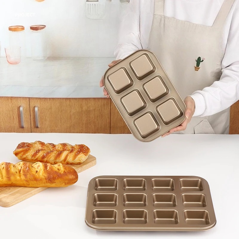 12 Cavity Baking Tray Square M - đánh giá và giá Muffin Tin Nonstick