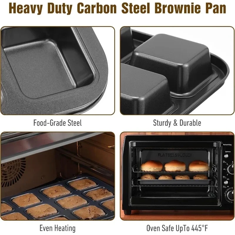12 Cavity Baking Tray Square M - đánh giá và giá Muffin Tin Nonstick