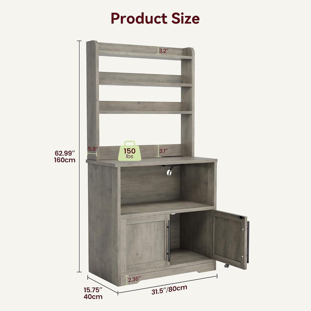 Bakers Rack with Power & USB P - đánh giá và giá Kitchen Baker