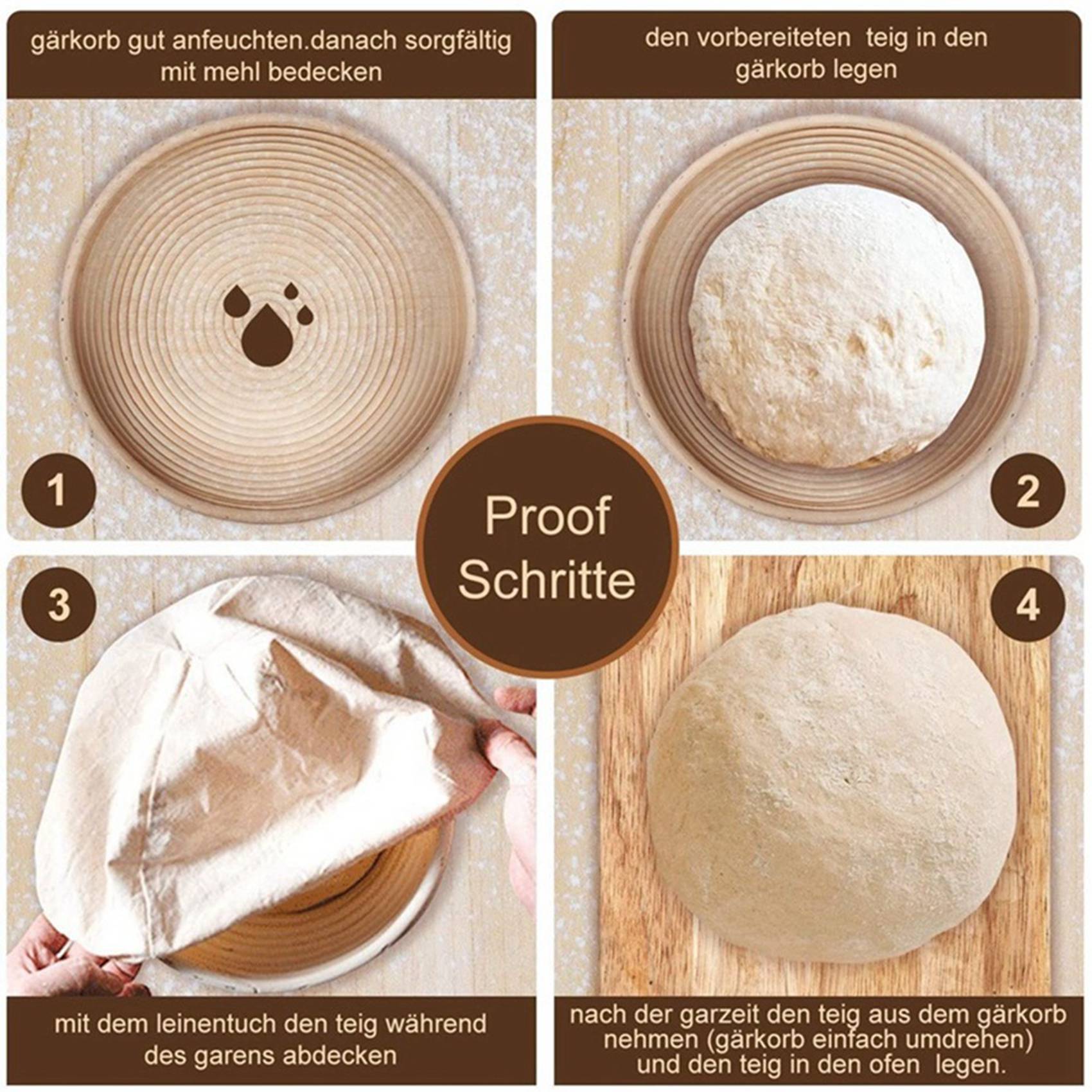 Round Set,4 Yeast Baskets For  - đánh giá và giá Proofing Basket Banneton
