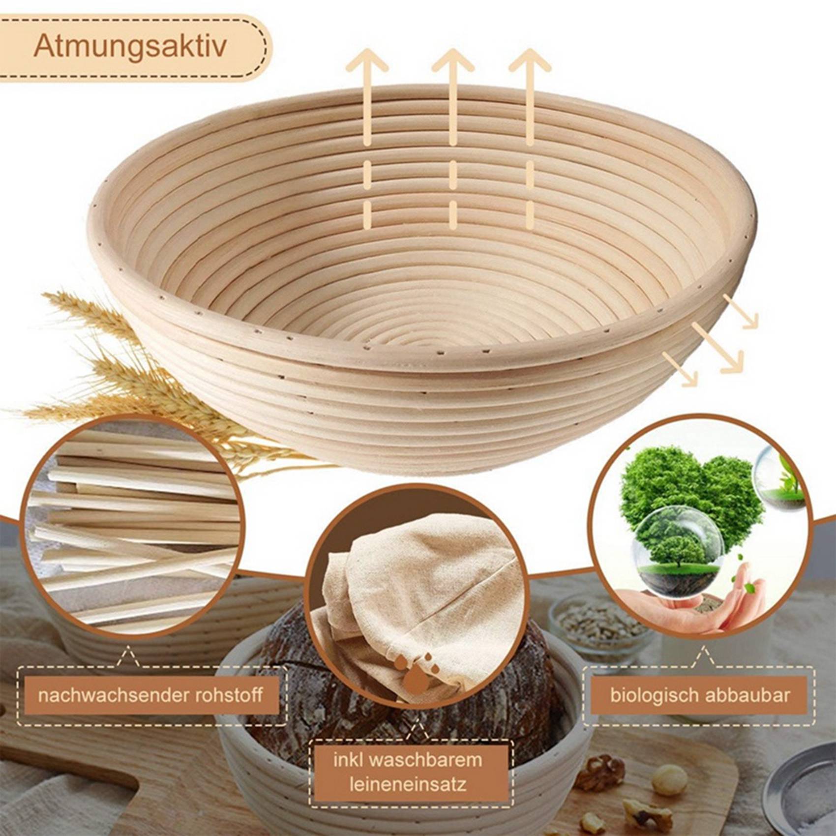 Round Set,4 Yeast Baskets For  - đánh giá và giá Proofing Basket Banneton